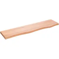vidaXL Wandschap 80x20x2 cm behandeld massief eikenhout lichtbruin