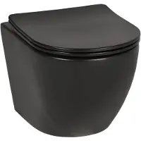 Saqu Please compact hangtoilet randloos met softclose toiletbril mat zwart