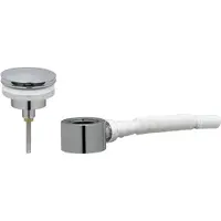 Ben Fixed set met niet-afsluitbare wastafelplug in chroom en plat meubelsifon 5/4"