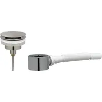 Ben Fixed set met niet-afsluitbare wastafelplug in RVS-look en plat meubelsifon 5/4"