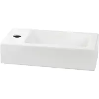 Saqu Fontein 1 kraangat Links 36x18x9 cm Wit