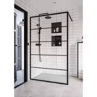 Saqu Miralo industriële inloopdouche incl. antikalk 100x200cm mat zwart