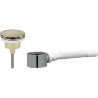 Ben Fixed set met niet-afsluitbare wastafelplug in geborsteld messing en plat meubelsifon 5/4"