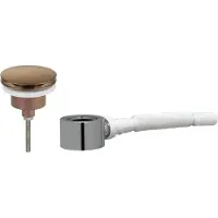 Ben Fixed set met niet-afsluitbare wastafelplug in geborsteld koper en plat meubelsifon 5/4"