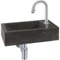Saqu Nature Collection fonteinset met chromen kraan c-uitloop rechts natuursteen