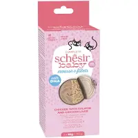 Schesir 12x Baby Kitten Mousse & Filets Kip & Zalm & Kippenlever 3 x 55 gr