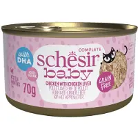 Schesir 12x Baby Kitten Bouillon Kip & Lever 70 gr