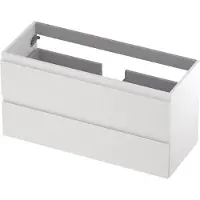 Ink Onderkast 100x40cm - Greeploos - 2 Lades - Mat Wit - Badkamermeubels, Wastafelonderkasten - 8718835010270