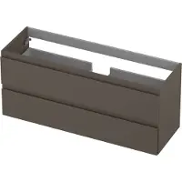 Ink Onderkast 120x40cm - Greeploos - 2 Lades - Mat Taupe - Badkamermeubels, Wastafelonderkasten - 8718835020583