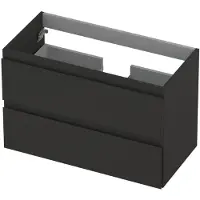 Ink Onderkast 80x40cm - Greeploos - 2 Lades - Mat Antraciet - Badkamermeubels, Wastafelonderkasten - 8718835010249