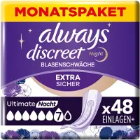 Always Discreet Verband Voor Urineverlies Dames Ultimate Nacht - 48 Verbanden - Maandbox