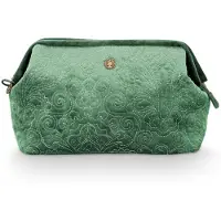 Pip studio Cooper Cosmetic Purse Velvet Quiltey Days Green 30x13.8x20.7cm Toilettas 1 st