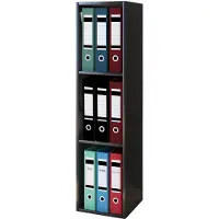 VCM Offas3 kantoor wandkast 3 planken zwart.