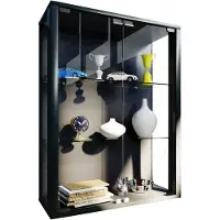 VCM Wandvitrine Vitrinekast Udina zwart