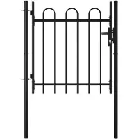 vidaXL Enkele deur hekpoort BOXTEL met hoepel bovenkant 100 x 75 cm