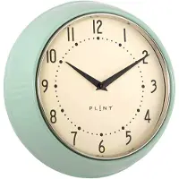 Plint retro wandklok mint