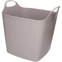 Bathroom Solutions Flexibele kuip - taupe - 25 liter - kunststof - emmer - wasmand - Wasmanden