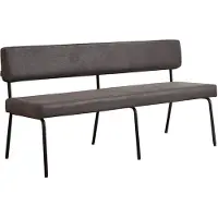 Livin24 Industriële eetkamerbank Espen antraciet eco-leer 160 cm