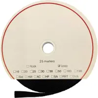 FASTECH T0205099990225 Klittenband Om vast te plakken Acrylaat Lusdeel (l x b) 25000 mm x 50 mm Zwart 25 m