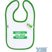 Vib - Slabbetje Luxe velours - Tebbie nou voor lekker prakkie? - Babykleertjes - Slabbetjes - zwangerschap aankondiging - baby aankondiging