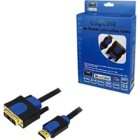 Logilink CHB3101 DVI-kabel DVI / HDMI Adapterkabel DVI-D 18+1-polige stekker, HDMI-A-stekker 1.00 m Zwart Vergulde steekcontacten, Schroefbaar