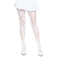 Leg avenue - Seamless Floral Lace Net panty - Wit