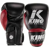 King Star 10 Bokshandschoenen - Leer - Zwart / Rood