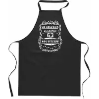 Mijncadeautje Zo goed met - 63 jaar - Keukenschort Classic - 100% katoen - leeftijd - geboortejaar - verjaardag en feest - cadeau - kado - unisex - zwart - Unisex