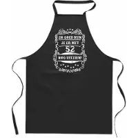 Mijncadeautje Zo goed met - 52 jaar - Keukenschort Classic - 100% katoen - leeftijd - geboortejaar - verjaardag en feest - cadeau - kado - unisex - zwart - Unisex