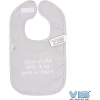 Vib - Slabbetje Luxe velours - Fries - Dizze slabbe bruk ik by pake en beppe (grijs) - Babykleertjes - Slabbetjes - zwangerschap aankondiging - baby aankondiging