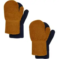 CeLaVi Wanten - Wol/Nylon - 2-pack - Pompoenkruid/Navy - - 1-2 jaar (80-92) - Wanten