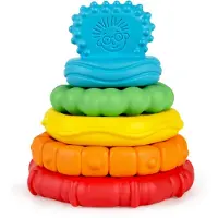 Baby einstein Stack & Teethe Multi-Textured Easy-to-Grip bijtspeelgoedset van 5 stuks, vanaf 3 maanden