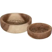 MUST Living Mandala schalen teakhout - set van 2