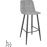 Label51 Barkruk Jelt - Zinc - Synthetisch - Zithoogte 78 (Grijs, 45x107x48cm)
