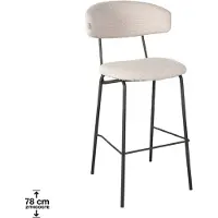 Label51 Zack barkruk boucle naturel 53x56x107cm - set van 2 krukken