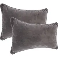 Atmosphera Bank/sierkussens huiskamer Sophia - 2x - 30 x 50 cm - Donkergrijs - polyester - met rits - Sierkussens