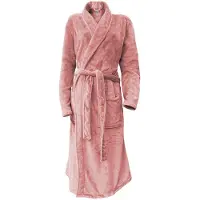 Linnick Flanel Fleece Badjas Uni - rose - L