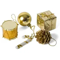 Gerimport Kleine kersthangers - 40x st - goud - 5 cm - kunststof - Kersthangers
