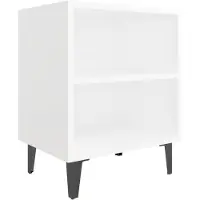 vidaXL Nachtkastje met metalen poten 40x30x50 cm wit