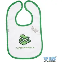 Vib - Slabbetje Luxe velours - Achterhoekertje (Groen-Wit) - Babykleertjes - Slabbetjes - zwangerschap aankondiging - baby aankondiging