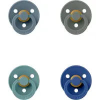 BIBS fopspeen 0-6 maand set 4 stuks Petrol,Pine ,Island Sea en Cornflower maat 1