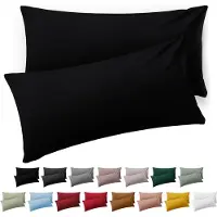 Blumtal Kussensloop Microvezel Kussenhoes 40 x 70 cm - Zwart - Set van 2