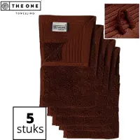 The One Towelling Classic Gastendoeken - 30 x 50 cm - 5 Stuks - Voordeelverpakking - Hoge vochtopname - 100% Zacht katoen - Bruin