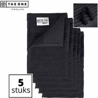 The One Towelling Classic Gastendoeken - 30 x 50 cm - 5 Stuks - Voordeelverpakking - Hoge vochtopname - 100% Zacht katoen - Antraciet