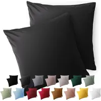 Blumtal Kussensloop Microvezel Kussenhoes 40 x 40 cm - Antraciet - Met Rits - Set van 2