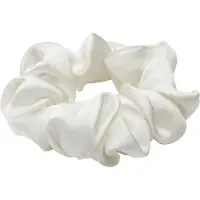 Lenoites Mulberry Silk Scrunchie White