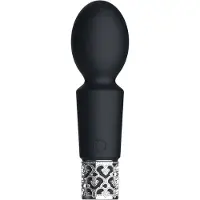 Royal Gems - Brilliant Mini Wand Vibrator - Zwart
