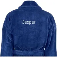 Yoursurprise Badstof badjas voor heren - met naam - blauw - S/M