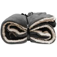Unique living - Pluche plaid/deken - antraciet grijs - polyester - 150 x 200 cm - Plaids