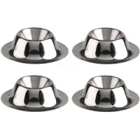 Urban Living Eierdopjes - 4x - zilver - RVS /metaal - Dia 8 cm - brede onderzijde - Eierdopjes